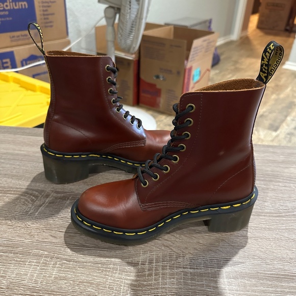 Dr. Martens Clemency Leather Heeled Lace Up Boots US Women's 6 - Picture 6 of 9